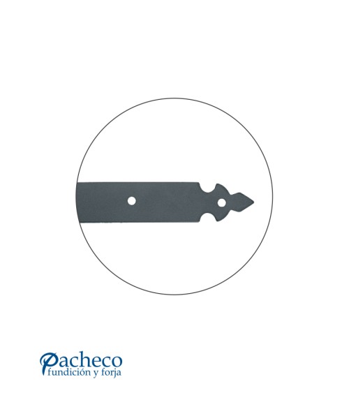 Bisagra recta de hierro lacado en negro para puertas rústicas de entrada