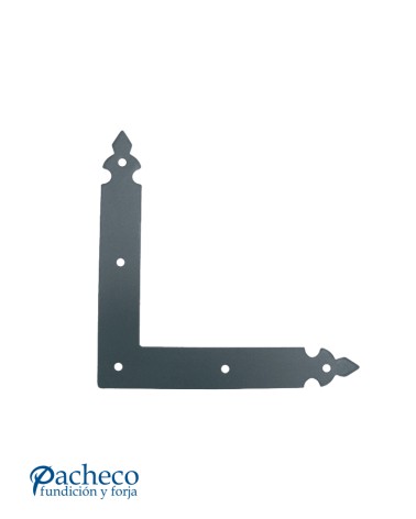 Bisagra en L de hierro negro para portones rústicos