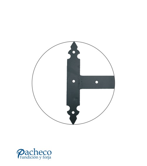 Bisagra en T de hierro lacado en negro para puertas rústicas