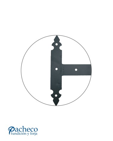 Bisagra en T de hierro lacado en negro para puertas rústicas