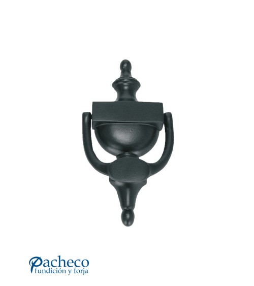 Llamador de Puerta Clásico Negro Satinado de Hierro