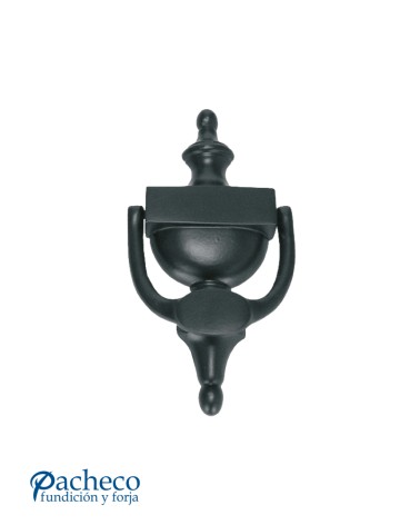 Llamador de Puerta Clásico Negro Satinado de Hierro