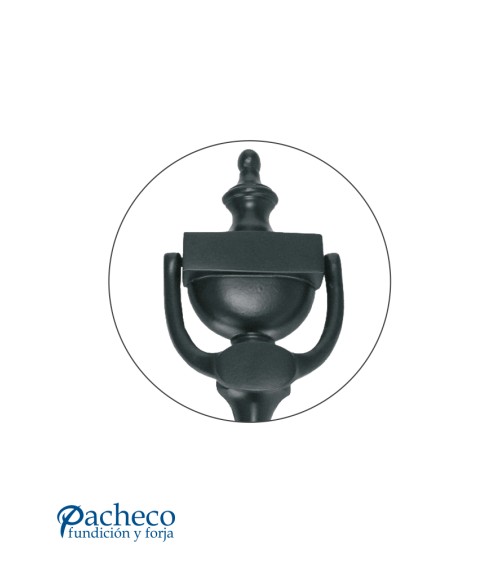 Llamador de Puerta Clásico Negro Satinado de Hierro