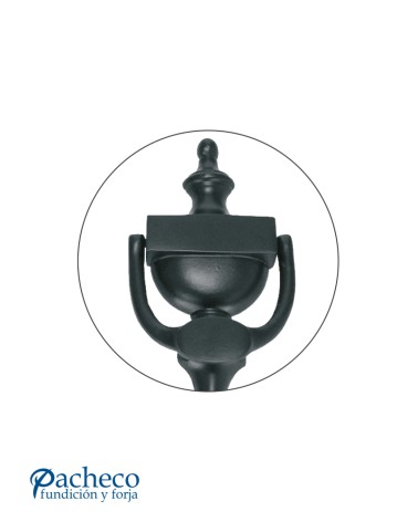 Llamador de Puerta Clásico Negro Satinado de Hierro