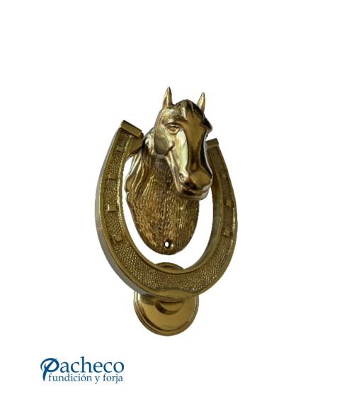 Llamador de Latón Brillo con Cabeza de Caballo