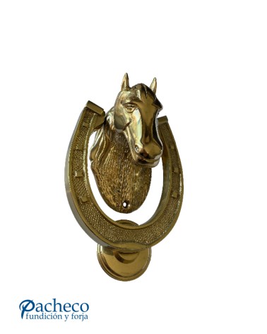 Llamador de Latón Brillo con Cabeza de Caballo