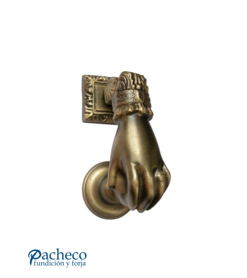 Llamador de Mano en Latón Patinado para Puertas Rústicas