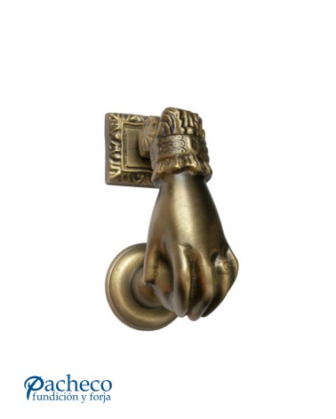 Llamador de Mano en Latón Patinado para Puertas Rústicas