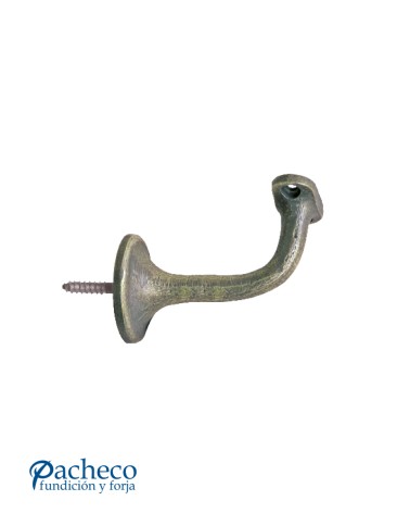 Soporte de pasamanos rústico en hierro patinado para barandilla