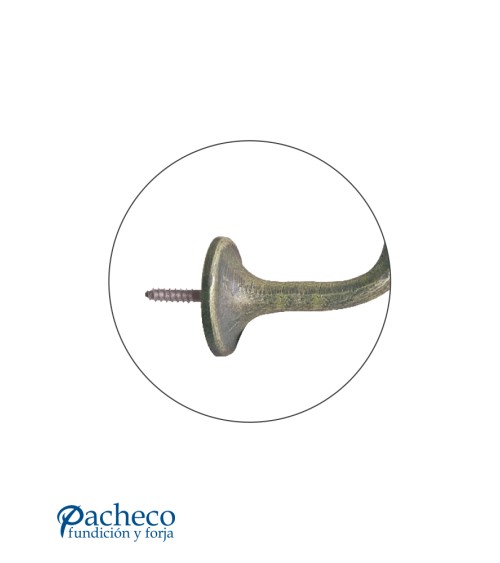 Soporte de pasamanos rústico en hierro patinado para barandilla