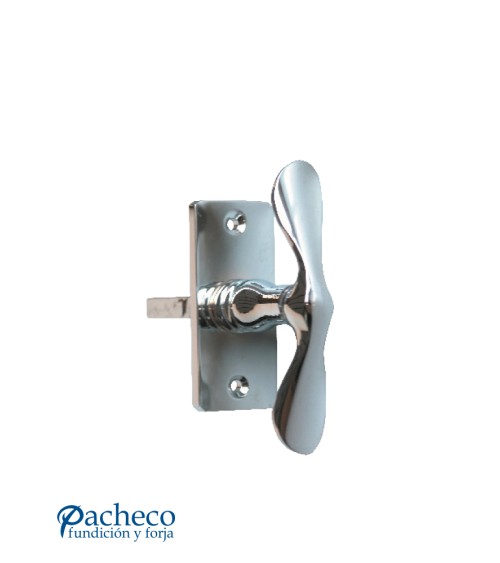 Manilla cromada con placa para puerta interior