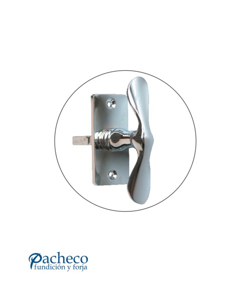 Manilla cromada con placa para puerta interior