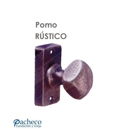 Pomo de latón patinado rústico con placa para puerta antigua
