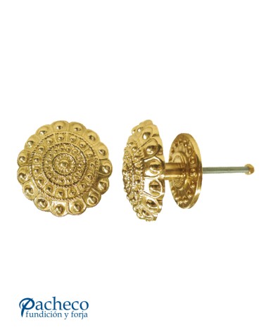 Pomo charro de latón brillo para puerta de entrada estilo salmantino