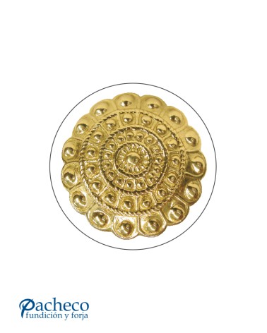 Pomo charro de latón brillo para puerta de entrada estilo salmantino