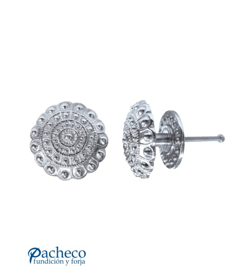 Pomo charro cromado para puerta principal de vivienda