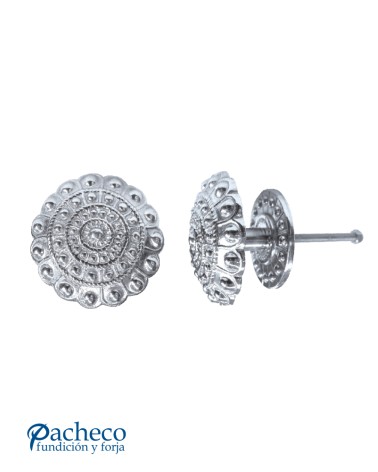 Pomo charro cromado para puerta principal de vivienda