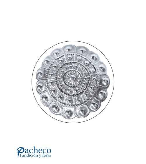 Pomo charro cromado para puerta principal de vivienda