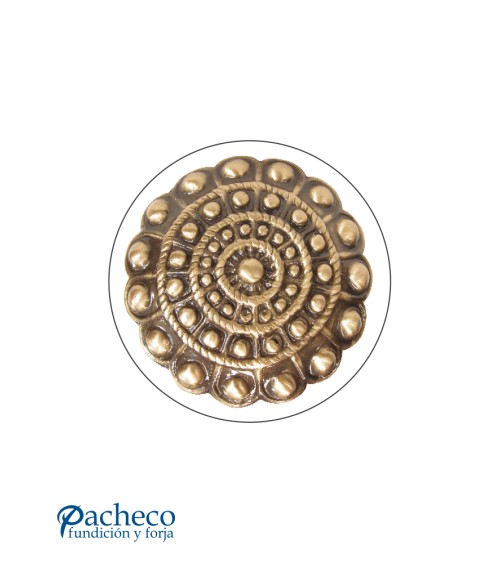 Pomo charro de latón patinado para portón rústico