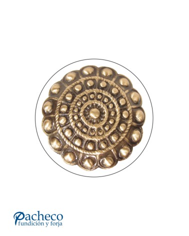 Pomo charro de latón patinado para portón rústico