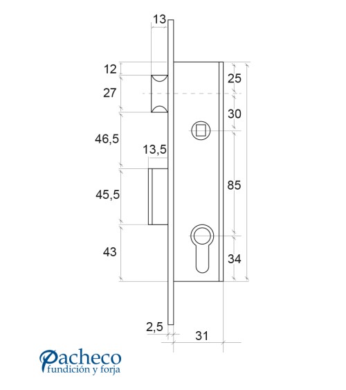 Cerradura Metálica Reforzada con Bombillo de Alta Seguridad para Puertas de Entrada