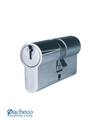 Bombillo europeo de leva corta en acero niquelado para cerraduras de puertas metálicas