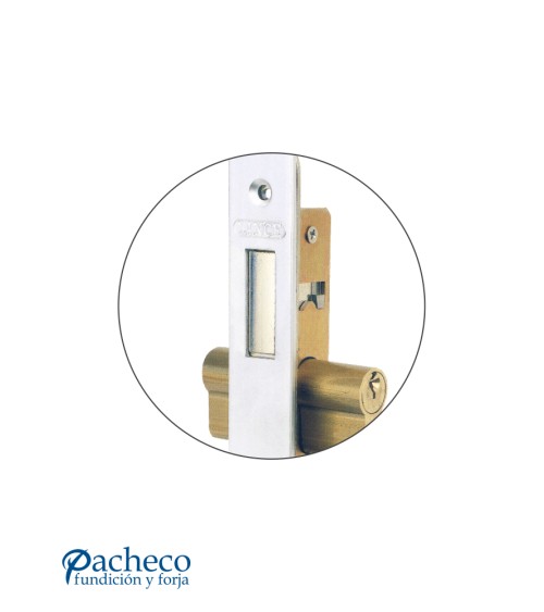 Cerradura metálica embutida con pestillo para puertas correderas