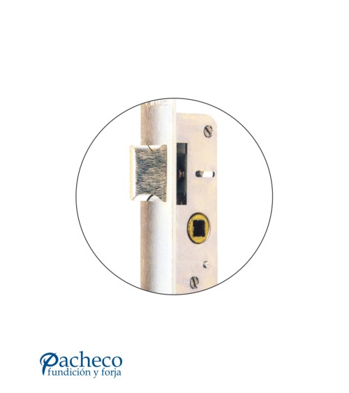 Cerradura embutida metálica con cilindro para puertas interiores