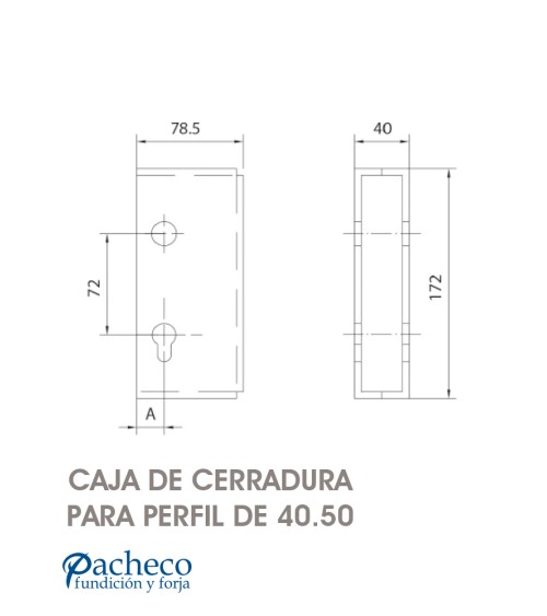 Caja para cerraduras para puerta corredera