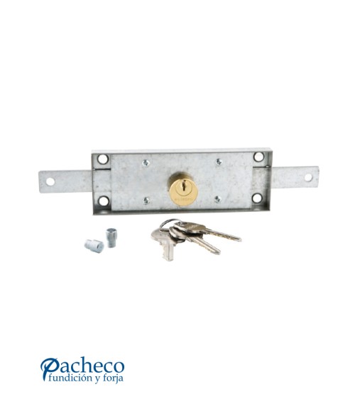 Cerradura zincada para persianas metálicas con llave de seguridad