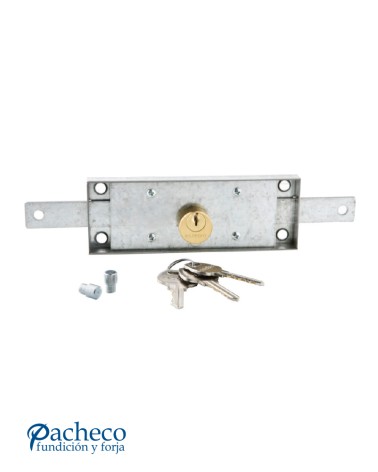 Cerradura zincada para persianas metálicas con llave de seguridad
