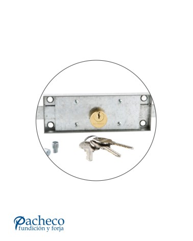 Cerradura zincada para persianas metálicas con llave de seguridad