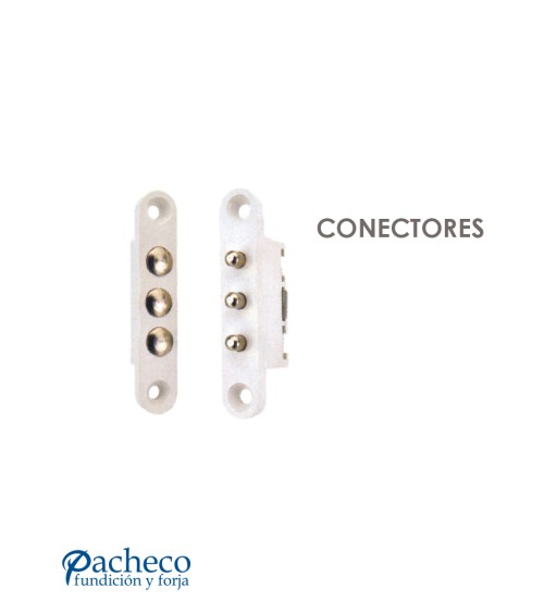 Conector eléctrico multiborne para puertas metálicas y sistemas de cierre