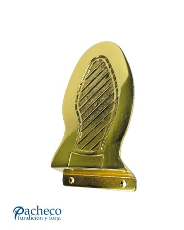 Pisón de latón brillante con diseño de huella para puertas de entrada