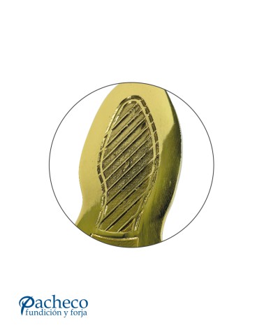 Pisón de latón brillante con diseño de huella para puertas de entrada