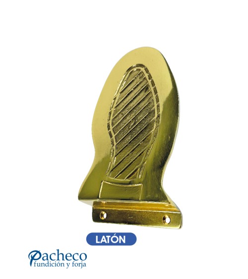 Pisón de latón brillante con diseño de huella para puertas de entrada