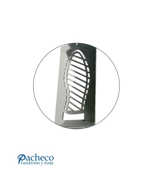 Pisón de acero inoxidable satinado con huella para puertas interiores