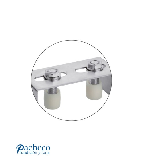 Caja de poleas guía simple regulable para puerta autoportante