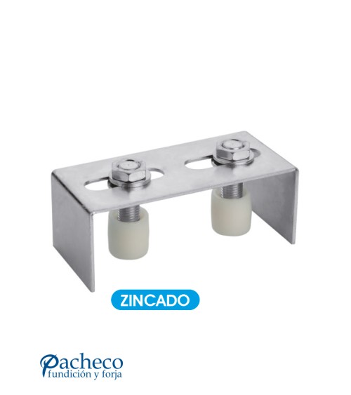 Caja de poleas guía simple regulable para puerta autoportante