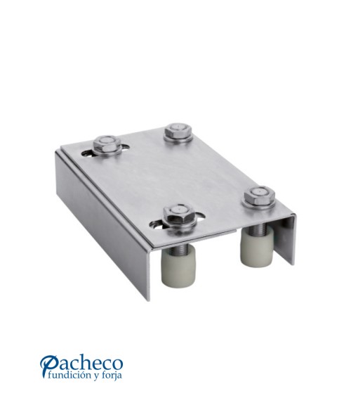 Caja de poleas regulable para puerta corredera