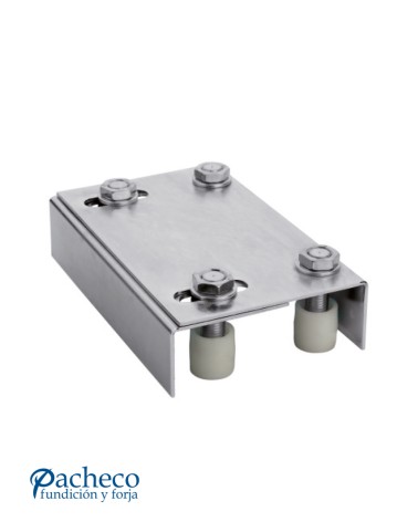 Caja de poleas regulable para puerta corredera