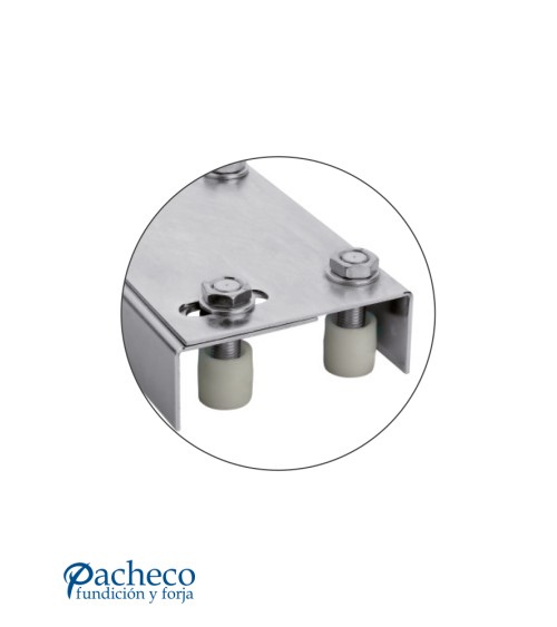 Caja de poleas regulable para puerta corredera