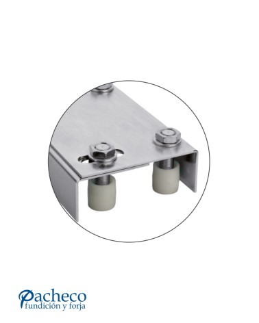 Caja de poleas regulable para puerta corredera