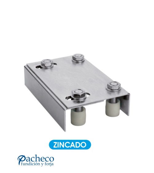 Caja de poleas regulable para puerta corredera