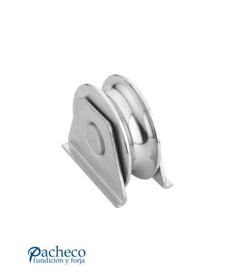 Polea canal "U" 20 mm con soporte para puerta corredera