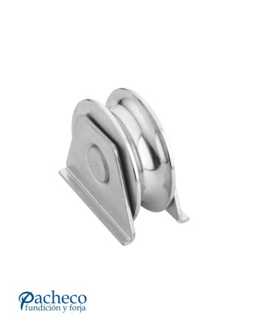 Polea canal "U" 20 mm con soporte para puerta corredera