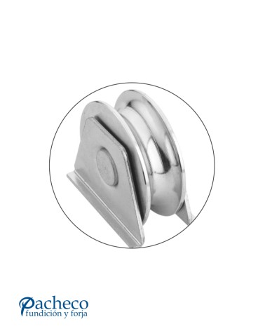 Polea canal "U" 20 mm con soporte para puerta corredera