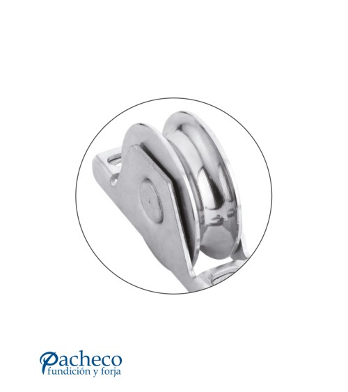 Polea canal "U" 20mm para encastrar para puerta corredera