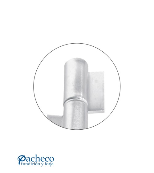 Pernio de pala cincado para puerta metálica