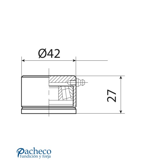 Parte Inferior de Punto de giro de 42 mm con Rodamiento para Puerta de Cancela o Portón